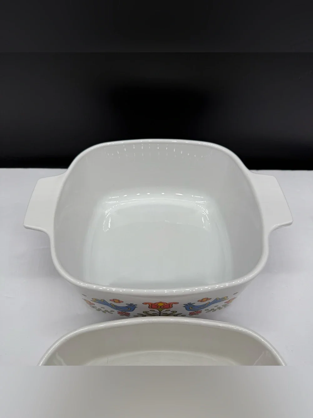 Corning Ware Country Festival Blue Birds Casserole Dish Lot Of 2 Excellent Used